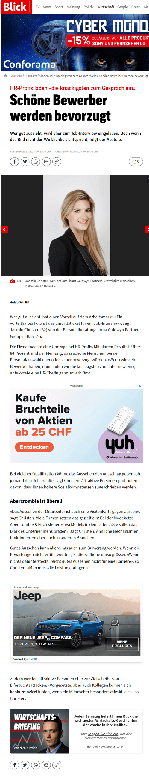 Goldwyn Partners Group AG Umfrage im Blick Online 2016